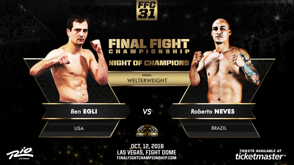 Egli Battles Neves for FFC MMA Welterweight Title Oct. 12